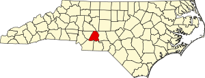 Map of North Carolina highlighting Stanly County