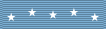 A light blue military ribbon with five white stars with five points each.