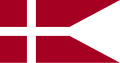 Naval ensign of Denmark (17th century). Note the darker kraprød colour (1939).