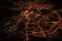 Night aerial view of radial Kazan