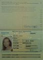 Biodata page of a French non-biometric passport
