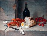 Paul Jean Baptiste Lazerges, Still Life with Crabs and Bottle,