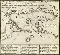 Map of the siege of Louisbourg, 1745.