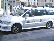 A Mitsubishi Space Wagon Fast Response Vehicle doing a patrol somewhere in Towner Road.