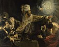 Rembrandt van Rijn: Das Gastmahl des Belsazar, 1635–1638, Öl auf Leinwand, 167,6 × 209,2 cm, National Gallery, London