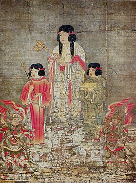 Painting of Shōtoku and two attendants, from Kakurin-ji temple in Kakogawa. Hyōgo Prefecture