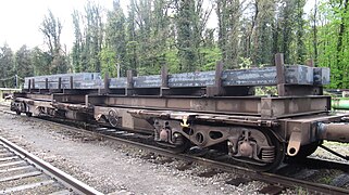 Steel blooms on rail wagon