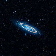 Wide-field infrared view of the Andromeda Galaxy using all four infrared detectors