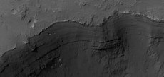 Close view of layers, as seen by HiRISE