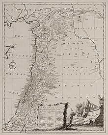 A detailed map of Palestine from the 18th century