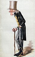 Captioned "Old Bones", caricature of an elderly Richard Owen in 1873