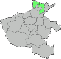 Location of Anyang City jurisdiction in Henan