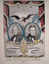 Political poster showing two men, Clay and Frelinghuysen