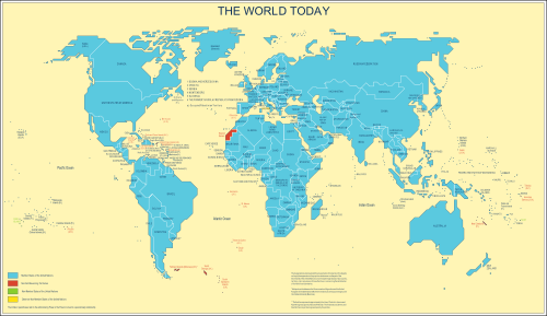 The world in 2010, with no trusteeship territories left