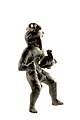 Bronze figurine of Mercury with three phalluses, with rooster in the left hand and money bag in the right hand, 100 to 250 A.D., found in Tongeren, ca 8.8 cm Gallo-Roman Museum (Tongeren)