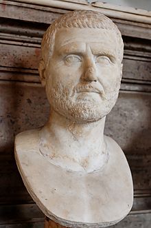 An unpainted white Marble bust of Gordian I.