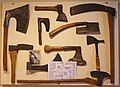 Several shapes of French axes and hatchets