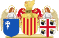 Heraldic Emblems of the Kingdom of Aragon with supporters