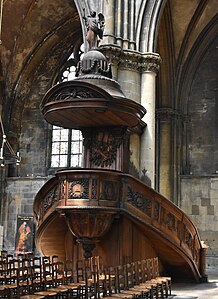 The pulpit in the nave
