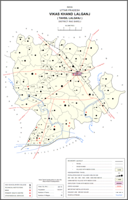 Map showing Chanda (#824) in Lalganj CD block