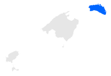 The Diocese of Menorca in blue.