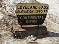 Hinweisschild am Loveland Pass in Colorado
