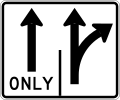 R3-H8bk Lane Use Control Sign (T-TR)
