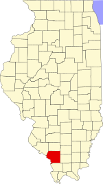 Map of Illinois highlighting Jackson County