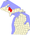 State map highlighting Marquette County