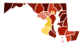 Image 11Map of counties in Maryland by racial plurality, according to 2020 U.S. census findings Non-Hispanic White   40–50%   50–60%   60–70%   70–80%   80–90%   90%+ Black or African American   50–60%   60–70% (from Maryland)