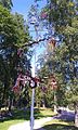 A Midsummer pole based on examples found at Eckerö in Åland.