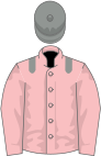 Pink, grey epaulettes, pink sleeves, grey cap