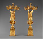 Pair of candelabra with Winged Victories; 1810–1815; gilt bronze; height (each): 127.6 cm; Metropolitan Museum of Art (New York City)