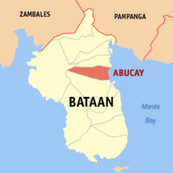 Map of Bataan with Abucay highlighted