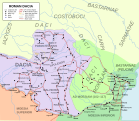 The Roman provinces on the lower Danube and the main roads
