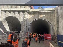 Eingang der beiden Tunnelröhren, Mürzzuschlag, Oktober 2023