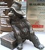 Marcus Cornish's life-size bronze sculpture of Paddington Bear that stands in Paddington Station in London