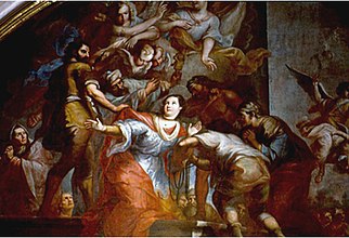 The Martyrdom of St. Prisca (1760) by Miguel Cabrera. Located inside.[6][8]