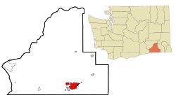 Location of Walla Walla, Washington