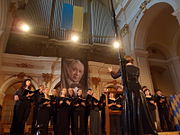 Leopolis A cappella choir singing in concert
