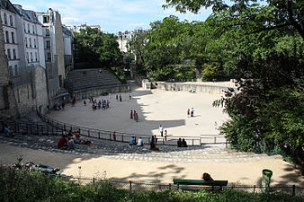 The Arènes de Lutèce, the open-air amphitheater of Lutece (1st century AD)