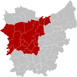 Location of the arrondissement in East Flanders