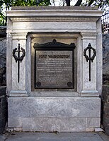 Monument in Bennett Park marking the November 16, 1776, evacuation and the November 25, 1783 triumphal entry of the American forces