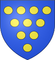 10 bezants (roundels or)—Azure, ten bezants in pile; D'azur à dix besants d'or— Jean IV de Rieux, France