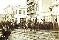 The entry of Constantine I of Greece with George I of Greece and the Greek army in Thessaloniki