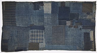 Child's shikibuton, late 1800s. Boroboro (patchwork) held together with over-all quilting stitching; see sashiko.