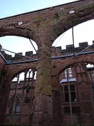 Tie rods and anchor plates in the ruins of Coventry Cathedral