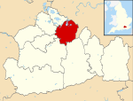 Elmbridge shown within Surrey