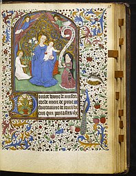 Gothic rinceau on a leaf from a book of hours, c.1460, parchment with ink, paint, and gold, Walters Art Museum, Baltimore, US