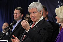 Newt Gingrich campaigning in Concord, New Hampshire